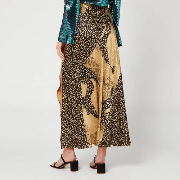 RIXO London Leopard Print Silk Slip Skirt - Picture 3 of 16